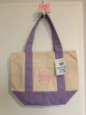 Trader Joe’s Mini Pastel Canvas Tote Bag in Lavender